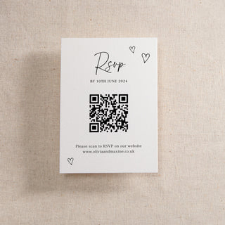 Scattered Hearts Printed RSVP Card