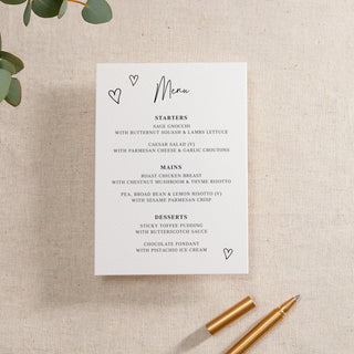 Scattered Hearts Printed RSVP Card