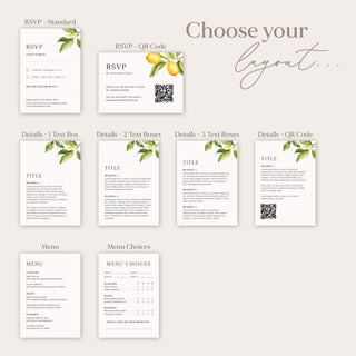 Sicily Printed Invitation Insert Card