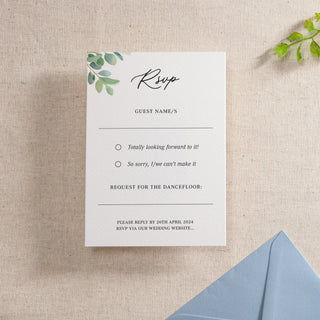 Watercolour Eucalyptus Printed RSVP Card