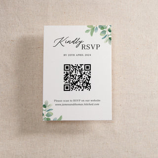 Watercolour Eucalyptus Printed RSVP Card