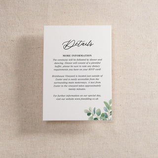 Watercolour Eucalyptus Printed RSVP Card