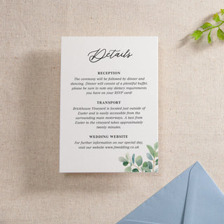 Watercolour Eucalyptus Printed RSVP Card