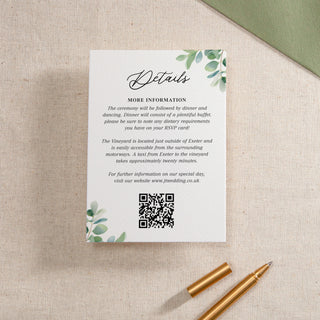 Watercolour Eucalyptus Printed RSVP Card