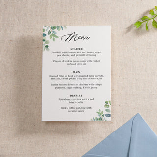 Watercolour Eucalyptus Printed RSVP Card