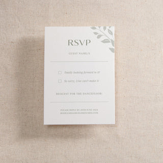 Watercolour Leaves Printed RSVP Card