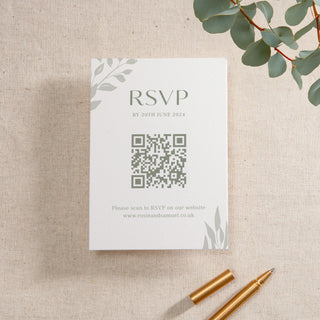 Watercolour Leaves Printed RSVP Card