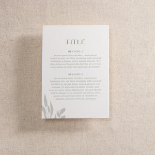 Watercolour Leaves Printed Invitation Insert Card