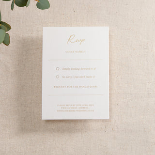 Floral Line Drawing Foiled RSVP Card