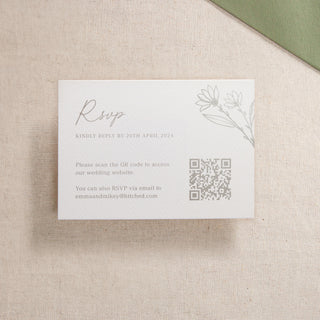 Floral Line Drawing Foiled RSVP Card