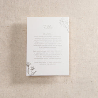 Floral Line Drawing Foiled RSVP Card