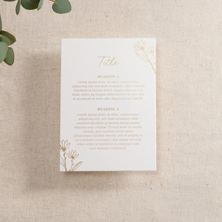 Floral Line Drawing Foiled RSVP Card