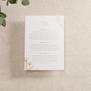 Floral Line Drawing Foiled RSVP Card