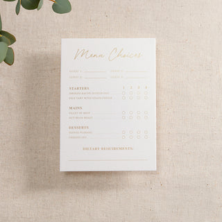 Floral Line Drawing Foiled RSVP Card