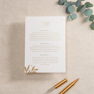 Gold Leaves Foiled Invitation Insert Card