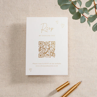 Scattered Hearts Foiled RSVP Card