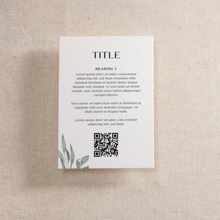 Illustrated Watercolour Leaves Invitation Insert Card