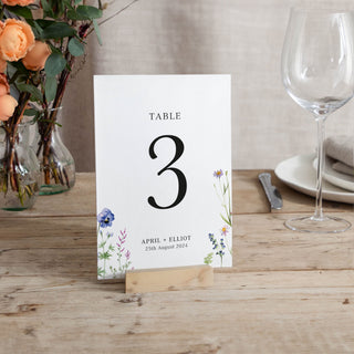 Wildflowers Table Number Cards