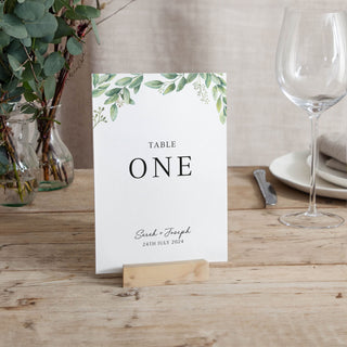 Green Eucalyptus Table Number Cards