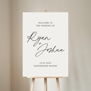 Autograph Personalised Wedding Welcome Sign