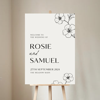 Blossom Personalised Wedding Welcome Sign