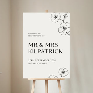 Blossom Personalised Wedding Welcome Sign