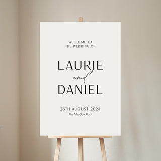 Modern Elegance Personalised Wedding Welcome Sign