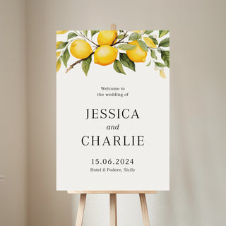 Sicily Personalised Wedding Welcome Sign