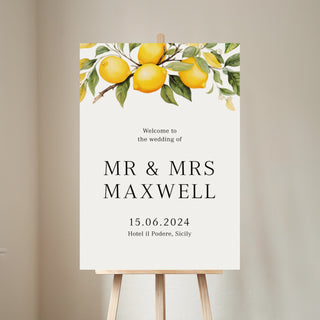 Sicily Personalised Wedding Welcome Sign