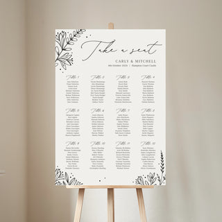 Meadow Wedding Seating Plan Sign