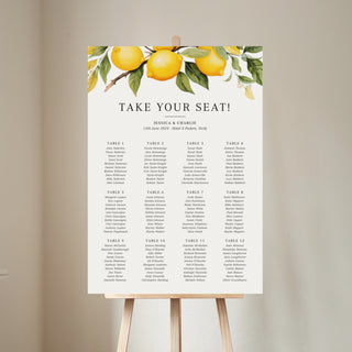 Sicily Wedding Seating Plan Sign