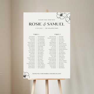 Blossom Wedding Banquet Table Plan Sign