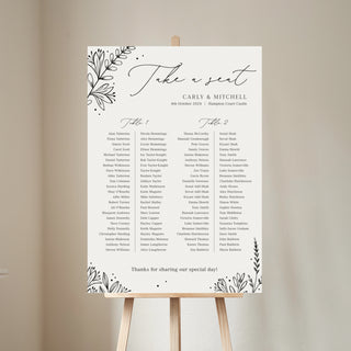 Meadow Wedding Banquet Table Plan Sign