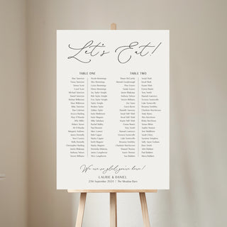 Modern Elegance Wedding Banquet Table Plan Sign