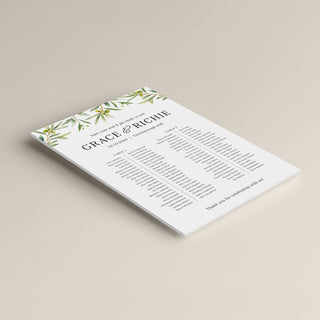 Olive Wedding Banquet Table Plan Sign