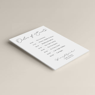 Modern Elegance Order of the Day Wedding Sign