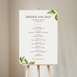 Sicily Order of the Day Wedding Sign