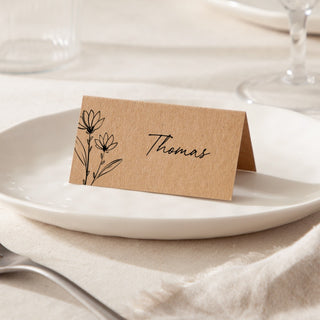 Floral Line Drawing Place Cards