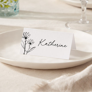 Floral Line Drawing Place Cards