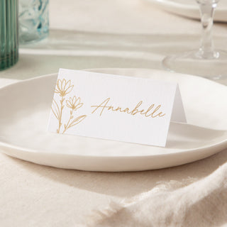 Floral Line Drawing Foiled Place Cards