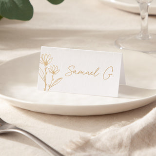 Floral Line Drawing Foiled Place Cards