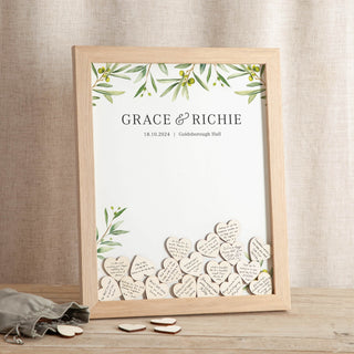 Olive Drop Top Frame Wedding Guest Book