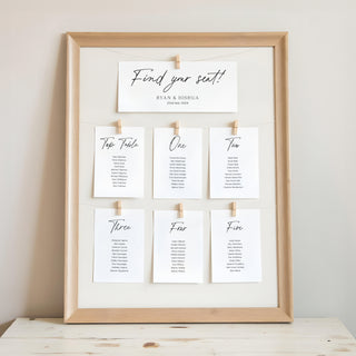 Autograph Wedding Table Plan Cards