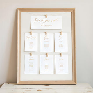 Autograph Foiled Wedding Table Plan Cards