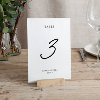 Autograph Wedding Table Number Cards