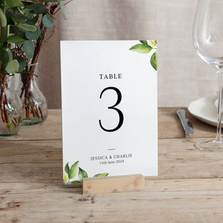 Sicily Wedding Table Number Cards