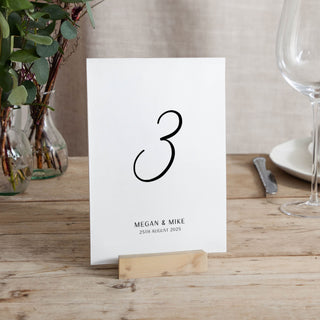 Simple Elegance Wedding Table Number Cards