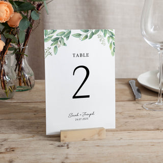Green Eucalyptus Wedding Table Number Cards