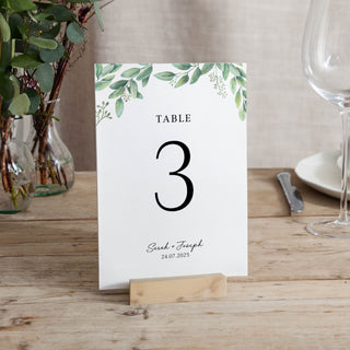 Green Eucalyptus Wedding Table Number Cards