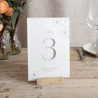 Blossom Foiled Wedding Table Number Cards